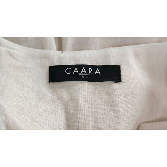 CAARA Embroidered Puff Sleeve Linen Top Size Small - Picture 7 of 8
